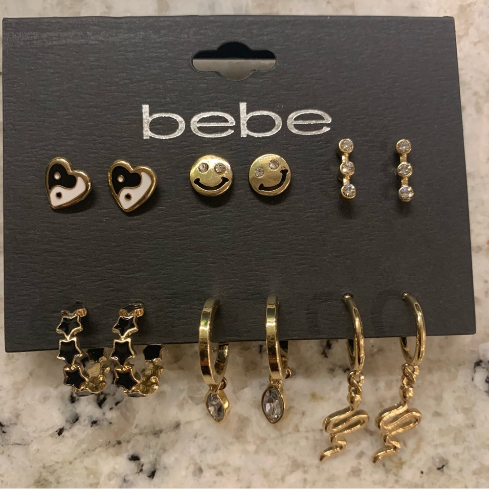 Bebe 6 Pairs of Gold Earrings🆕 - Picture 2 of 2